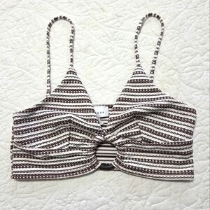 Topshop Black and White Ruched Cut Out Camisole